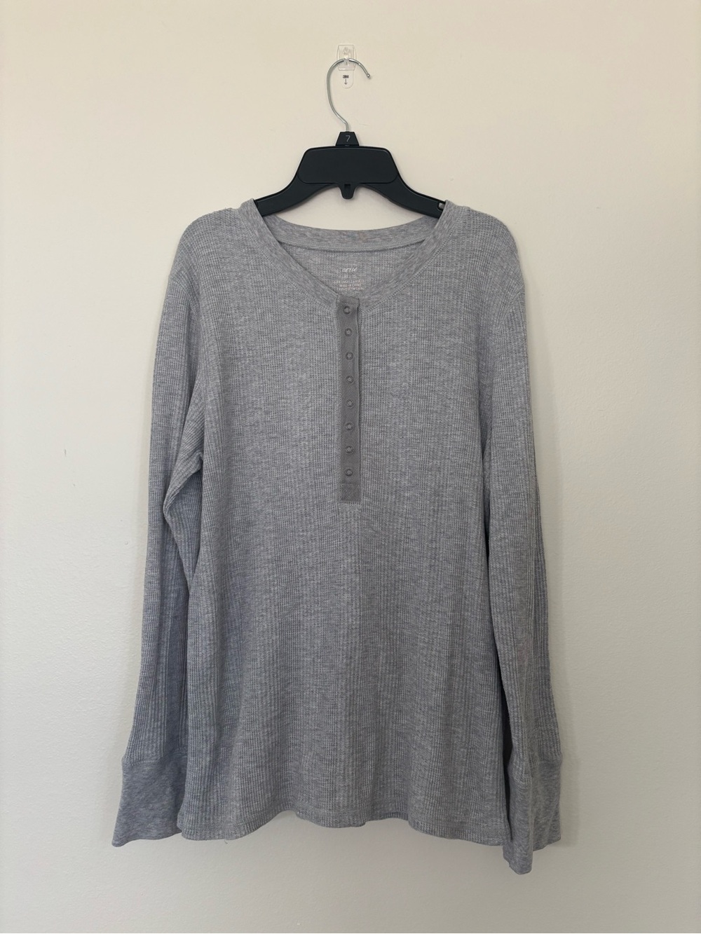 aerie grey long sleeve baby tee button Henley top women’s size XL casual girly